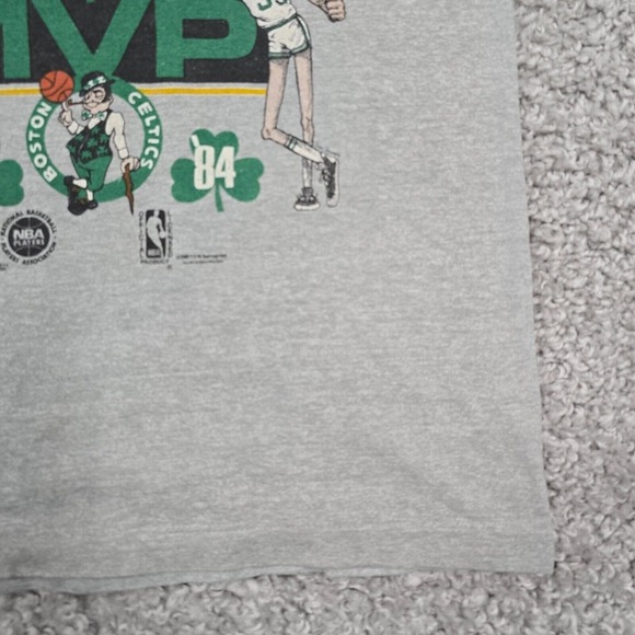 Vtg 80s Larry Bird Celtics Shirt Small NBA MVP Graphic Tee Screen Stars Reto‎ - Picture 2 of 10